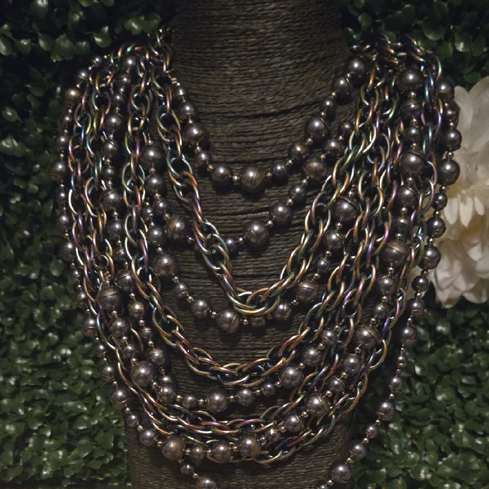 Multicolor Layered Chain Necklace